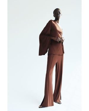 H&M Wide Crease-Front Pants - Red