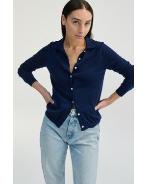 ALMINA CONCEPT Button Up Knit Top - Blue