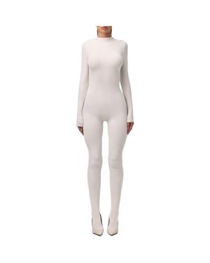 Naked Wardrobe Long Sleeve Closed Toe Jumpsuit - Gray