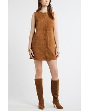 Treasure & Bond Suede Sheath Dress - Natural