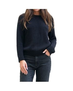 Paneros Clothing Sloane Cotton Crewneck Sweater - Black