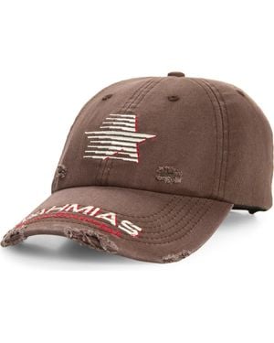 NAHMIAS Distressed Miracle Sportswear Adjustable Baseball Cap - Brown