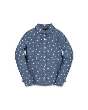 Hope & Henry Kids' Organic Chambray Peter Pan Collar Top - Blue