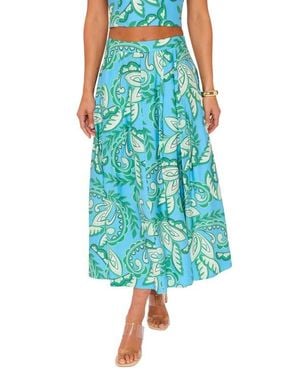 Vici Collection Florence Abstract Paisley Skirt - Blue