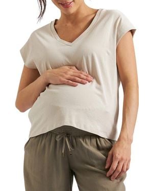 Ripe Maternity Marly Zip Nursing Tee - White