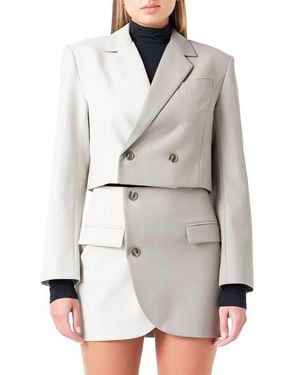 Grey Lab Colorblock Crop Blazer - Gray