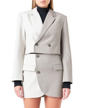 Grey Lab Colorblock Crop Blazer - Gray