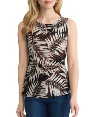 Jones New York Side Pleat Scoop Neck Tank - Black