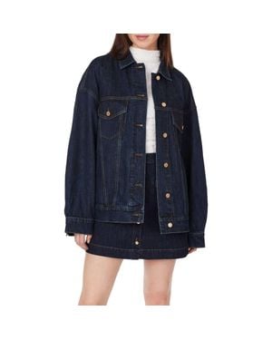 Habitual Boyfriend Denim Trucker Jacket - Blue