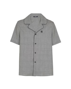Balmain Short-Sleeved Prince Of Wales Shirt - Gray