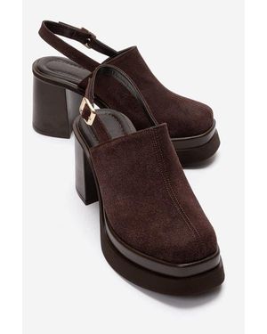 Prologue Shoes Bavix Block Heel Platform Sandal - Brown