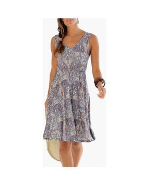Lascana Sleeveless Paisley Dress - Gray