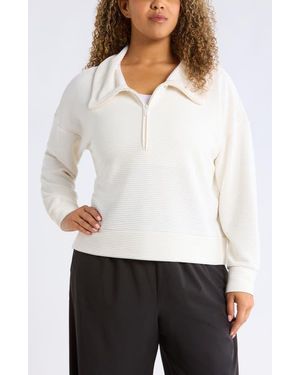 Zella Ottoman Half Zip Pullover - White