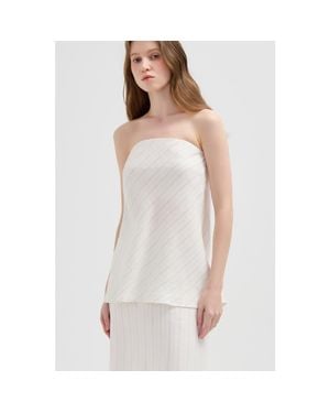 NUAJE NUAJE Rhea Strapless Bias Linen Top - White