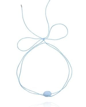 Saule Label Lily Tie Jet Necklace - Blue