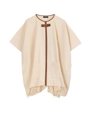 Ralph Lauren Ruana With Equestrian Buckle - Natural