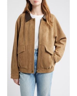 Thread & Supply Faux Suede Chore Coat - Brown