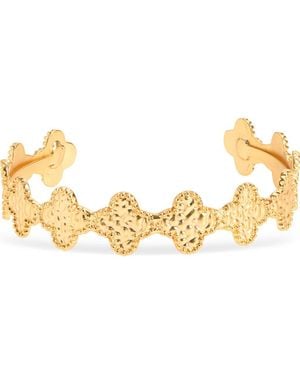 Karine Sultan Molten Clover Cuff Bracelet - Metallic