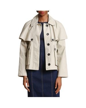 Avec Les Filles Cotton Cape Jacket - Natural