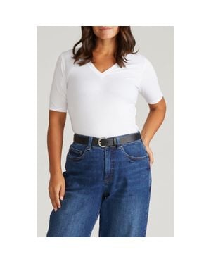 UNIVERSAL STANDARD Stripe Cotton Jersey T-Shirt - White