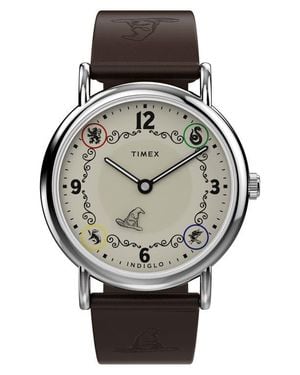 Timex Harry Potter X Timex Weekender 38Mm Leather Strap Watch - Black
