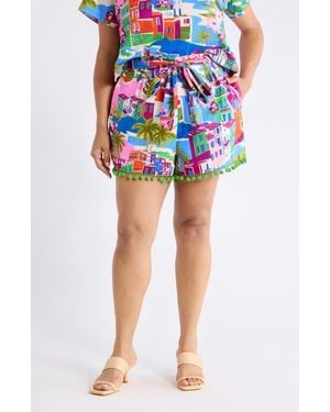 Sugarlips Maeve Belted Floral Zaferia Shorts - White