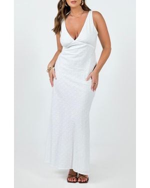 Princess Polly Nellie Cotton Eyelet Maxi Dress - White