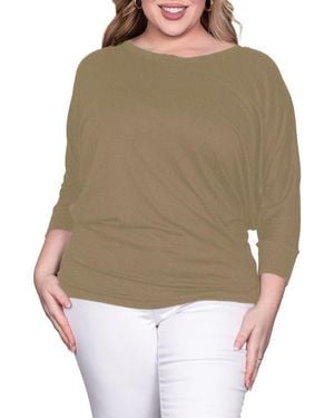 Standards & Practices Dolman Sleeve Stretch Modal Top - Brown