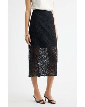 Nordstrom Lace Midi Skirt - Black
