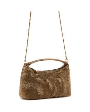 Mango Small Rhinestone Handbag - Brown