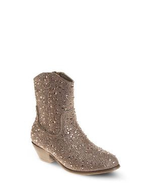 Badgley Mischka Kids' Rhinestone Western Boot - Brown