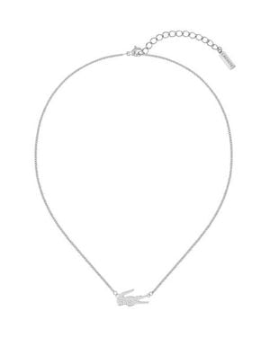 Lacoste Crocodile Necklace - White