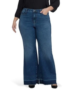 NYDJ Mia Release Hem High Waist Palazzo Flare Jeans - Blue
