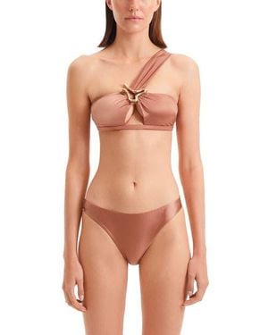 Moeva Sereia One Shoulder Satin Bikini Top - Pink