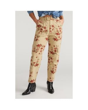 UNIVERSAL STANDARD Karlee High Waist Stretch Cargo Pants - Natural