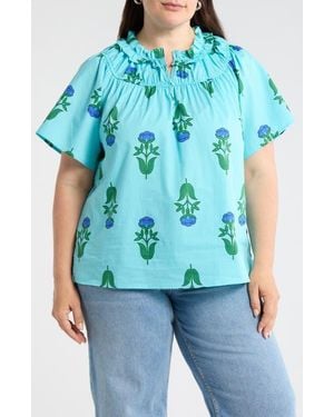 Sugarlips Romery Abstract Terie Top - Blue
