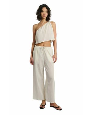 Onia Crinkle Gauze Drawstring Pant - White