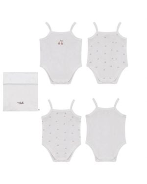 Bebe Bella Cherry Print Romper Set - White