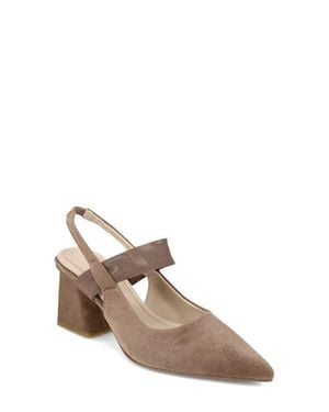 Pelle Moda Imelde Slingback Pointed Toe Mary Jane Pump - Brown