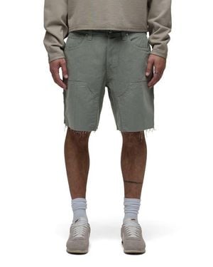 Hudson Jeans Cutoff Cotton Herringbone Carpenter Shorts - Gray