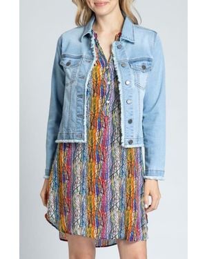 Apny Frayed Denim Jacket - Blue
