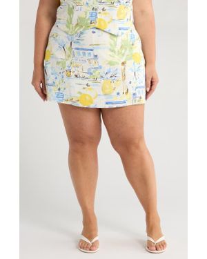 Sugarlips Ciendra Landscape Print Miniskirt - Blue