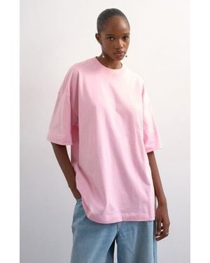 TOPSHOP Oversized Drop Shoulder Tee - Pink