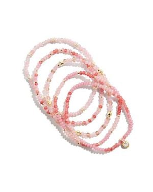 BaubleBar Neah Set Of 5 Assorted Stretch Bead Bracelet - Pink
