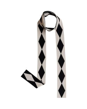 TBCo Merino Wool Harlequin Skinny Scarf - Black
