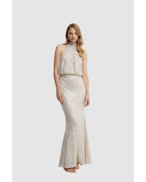 Coast Sequin Bridesmaid Maxi Dress - White