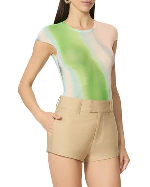 AFRM Nina Crewneck Mesh T-Shirt - Green