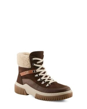 Spring Step Winterlyn Waterproof Boot With Faux Shearling Trim - Brown