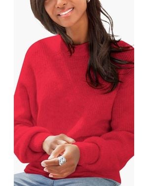 Lascana Balloon Sleeve Sweater - Red