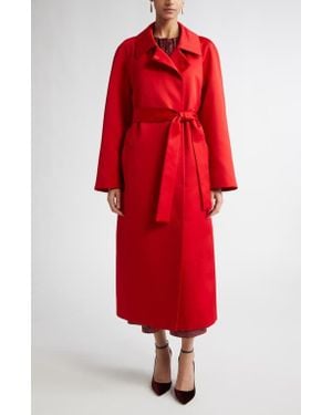 Emilia Wickstead Hasina Double Satin Trench Coat - Red